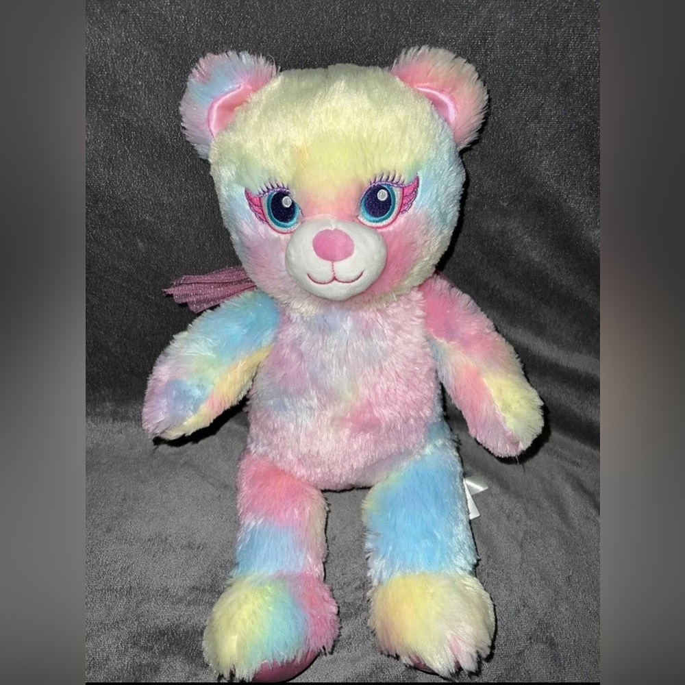 Build A Bear Fairy Friends Plush Stuffed Animal Bear Pastel Tie Dye 16” BABW
